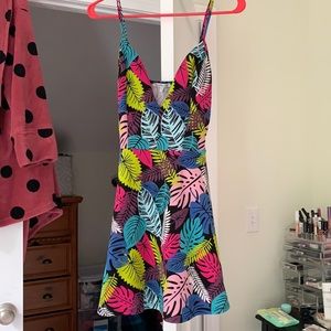 Tropical Colorful VNeck Dress